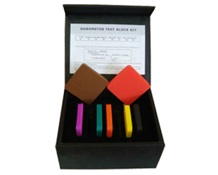 Set of Shore A test blocks, shore hardness testers, non-destructive testing instruments