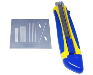 Cross hatch adhesion plate, coating testing